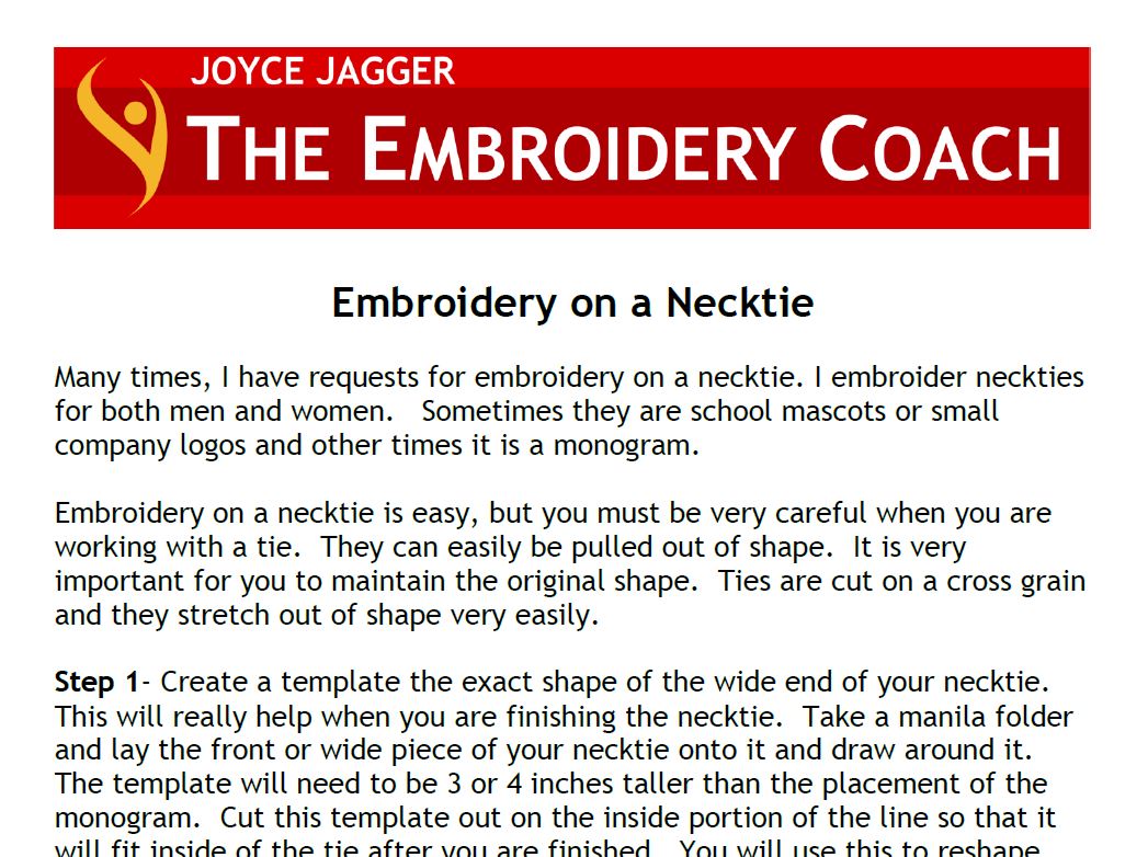How to Embroider a Neck Tie