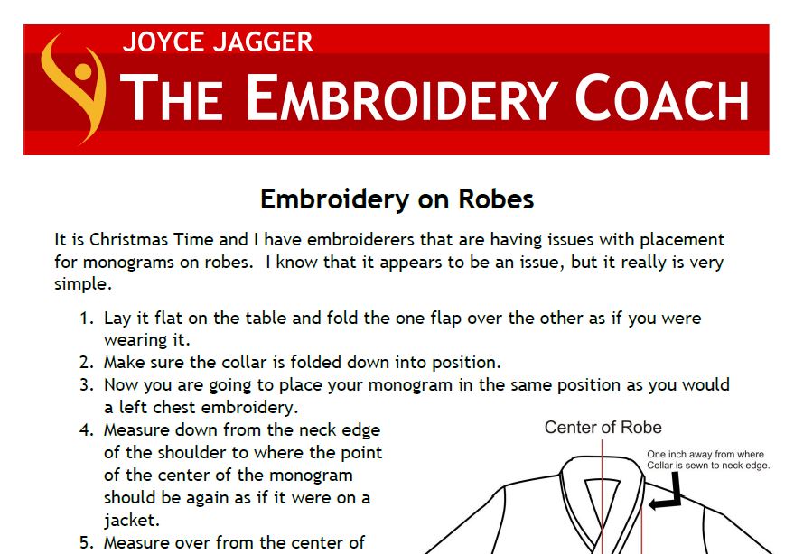 Embroidery on Bath Robe
